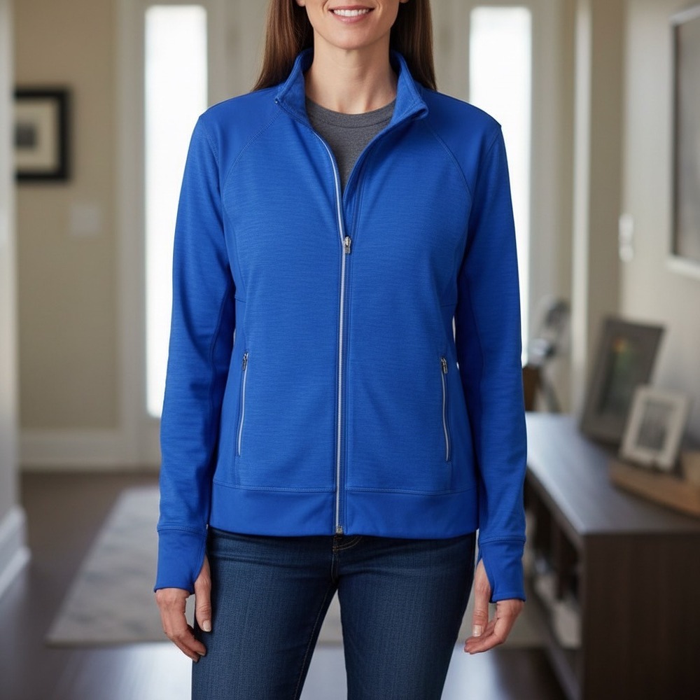 Tangerine‎ Women's XL Extra Large Royal Blue Full Zip Athletic Track Jacket